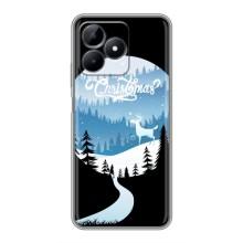 Силиконовый бампер на рождество для Realme Note 50 – Рождественский Олень