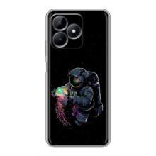 Силиконовый Чехол с принтом "Космонавты" на Realme Note 50 – В руках земля