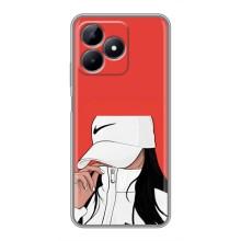 Силиконовый Чехол на Realme Note 50 с картинкой Стильных Девушек – Девушка Nike