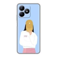Силиконовый Чехол на Realme Note 50 с картинкой Стильных Девушек – Желтая кепка