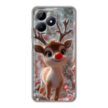 Яркий чехол для Realme Note 50 с Зимними Оленятами