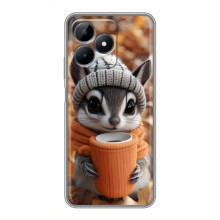 Печатный чехол «Зверята с кофе» для Realme Note 50