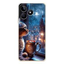 Чехлы на Новый Год Realme Note 60 – Кот новогодний