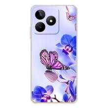 Чехлы с Цветами для Realme Note 60 (VPrint) (Бабочка на цветочке)