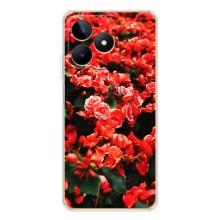 Чехлы с Цветами для Realme Note 60 (VPrint) (Цветы красные)