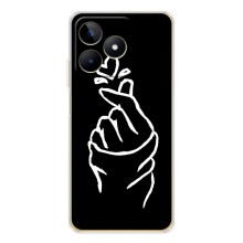 Чохол (Знак сердечка) для Realme Note 60 (Сердечко на чорному)
