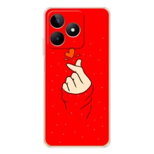 Чохол (Знак сердечка) для Realme Note 60 (Сердечко на червоному)