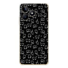 Чехол на тематику: Коты для Realme Note 60 (Котики на черном)