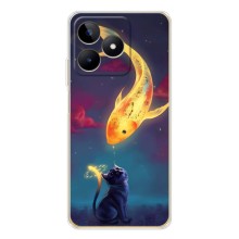 Чехол на тематику: Коты для Realme Note 60 (Встреча)