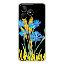 Чехол на Realme Note 60 Украинский дизайн (Ukraine в цветочках)