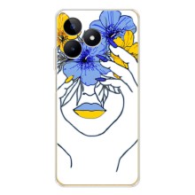 Чехол на Realme Note 60 Украинский дизайн (Украинка на всю голову)