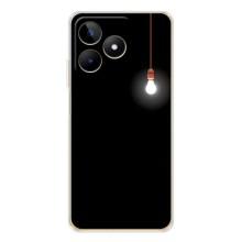 Чехол с картинками на черном фоне для Realme Note 60 – Лампочка