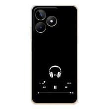 Чехол с картинками на черном фоне для Realme Note 60 – Плеер
