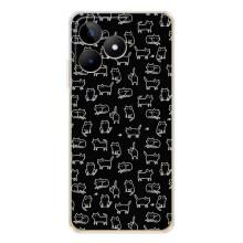 Чехол с принтом для Realme Note 60 (AlphaPrint) Модные коты (Меленькие котики)