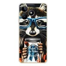 Чехол с принтом для Нот 60 - (Прикольные) (AlphaPrint) (Енот с банкой)