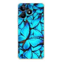Чехол с принтом для Нот 60 - (Прикольные) (AlphaPrint) (Синие бабочки)