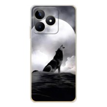 Чохол з Вовком на Realme Note 60 – Вовк і місяць