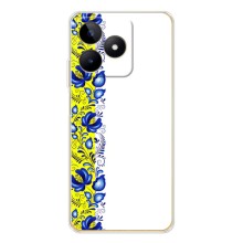 Силіконовый Чохол на Realme Note 60 з картинкой Вишиванки (Жовто-біла вишиванка)