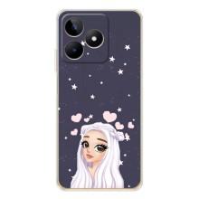 Чехол Стильные девушки на Realme Note 60 (Девушка и сердечки)