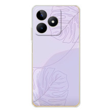 Чехол цветочный дизайн для Realme Note 60 – Монстера фиолетовая