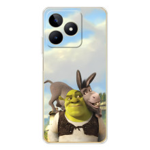 Чехол с мультфильмом Шрек на Realme Note 60 – Шрек и осел