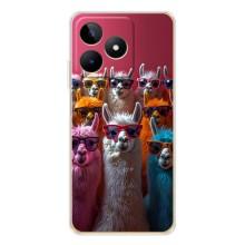 Чехол с принтом стильные животные для Нот 60 (Ламы в очках)