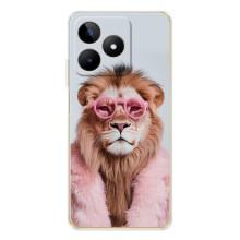 Чехол с принтом стильные животные для Нот 60 (Лев в очках)