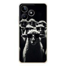 Чехол с принтом стильные животные для Нот 60 (Овечка в очках)