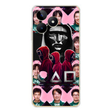 Чехол Гра в кальмара для Realme Note 60 – Персонажи игры кальмара