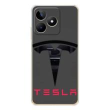 Силиконовый бампер с картинкой машины на Realme Note 60 – Logo TESLA