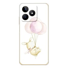 Силиконовый бампер с картинкой животных для Realme Note 60 – Кролик и шарики