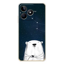 Силиконовый бампер с картинкой животных для Realme Note 60 – Медведица