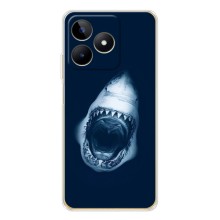 Силиконовый бампер с картинкой животных для Realme Note 60 – Пасть Акулы