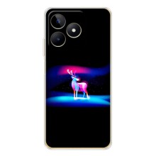 Силиконовый бампер с картинкой животных для Realme Note 60 – Яркий олень