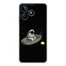 Силіконовый Чохол з принтом "Космонавти" на Realme Note 60 – Космонавт на рибалці