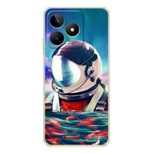 Силіконовый Чохол з принтом "Космонавти" на Realme Note 60 – Космонавт у воді