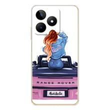 Силиконовый Чехол на Realme Note 60 с картинкой Стильных Девушек – Девушка на машине