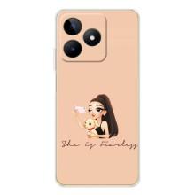 Силиконовый Чехол на Realme Note 60 с картинкой Стильных Девушек – С собакой