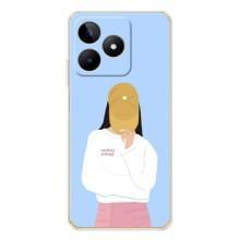 Силиконовый Чехол на Realme Note 60 с картинкой Стильных Девушек – Желтая кепка