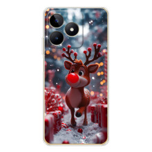 Яркий чехол для Realme Note 60 с Зимними Оленятами – Олень среди подарков