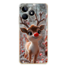 Яркий чехол для Realme Note 60 с Зимними Оленятами