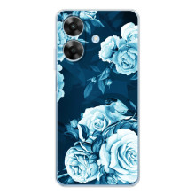 Чехлы (ART) Цветы на Realme Note 60x (VPrint) (Голубые Бутоны)