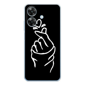 Чехлы (Знак сердечка) на Realme Note 60x – Сердце на черном