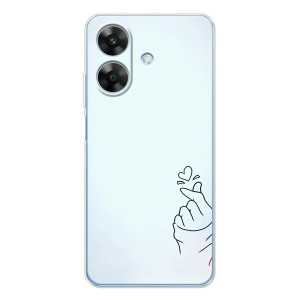Чехлы (Знак сердечка) на Realme Note 60x – Сердце на голубом