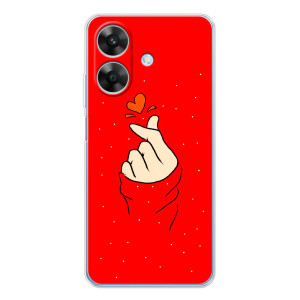 Чехлы (Знак сердечка) на Realme Note 60x – Сердце на красном