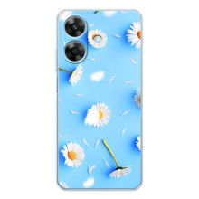 Чохол з Квітами для Realme Note 60x (ромашки на блакитному)