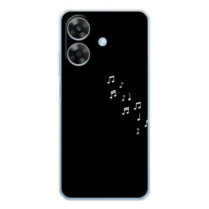 Чехол с картинками на черном фоне для Realme Note 60x – Ноты