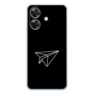 Чехол с картинками на черном фоне для Realme Note 60x – Самолетик