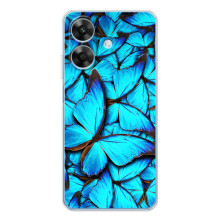 Чехол с принтом для Ноут 60х - (Прикольные) (AlphaPrint) (Синие бабочки)