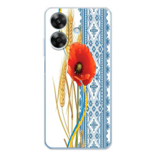 Силиконовый Чехол на Realme Note 60x с картинкой Вышиванки – Вышиванка с цветком